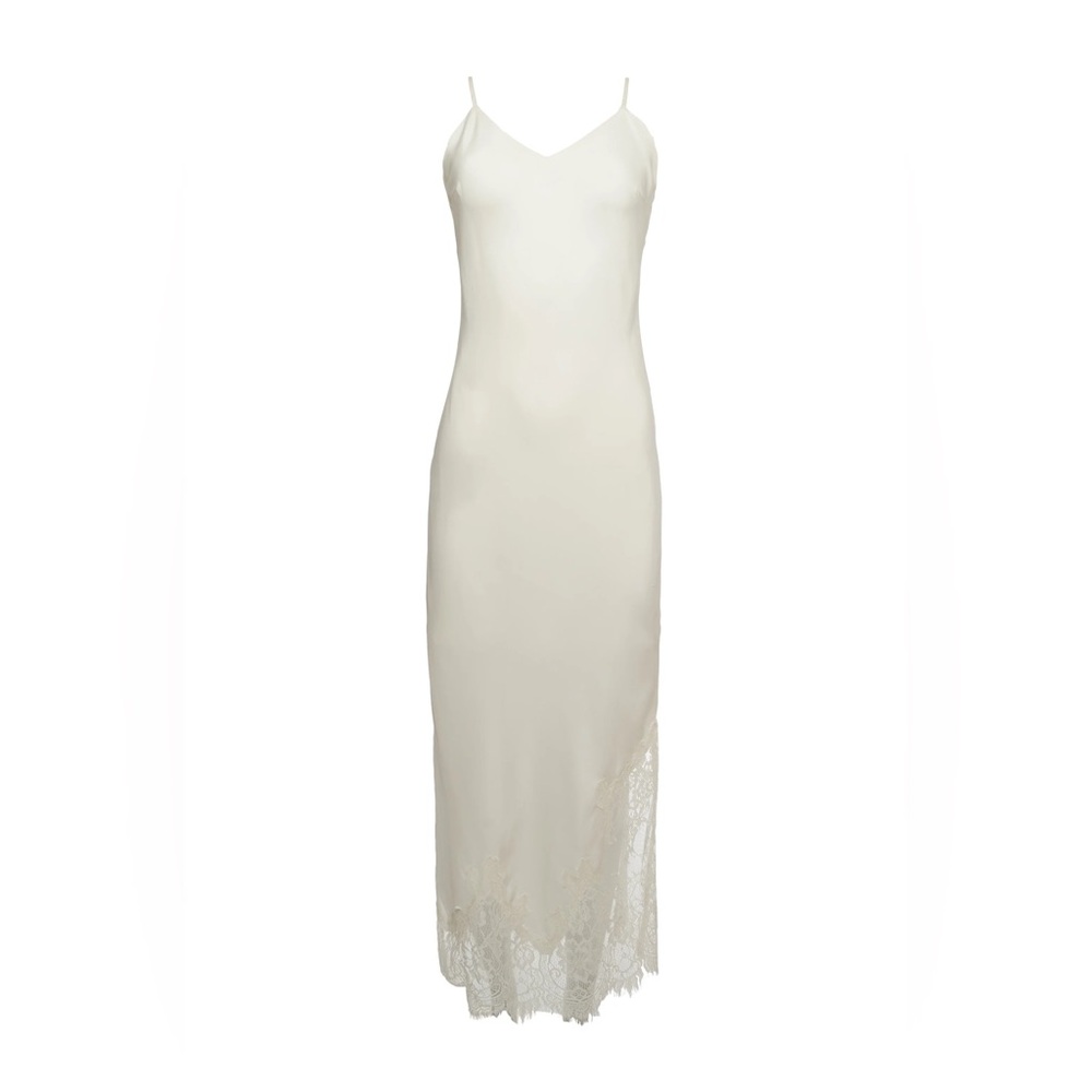 Elegant Off White Lace Slip Dress